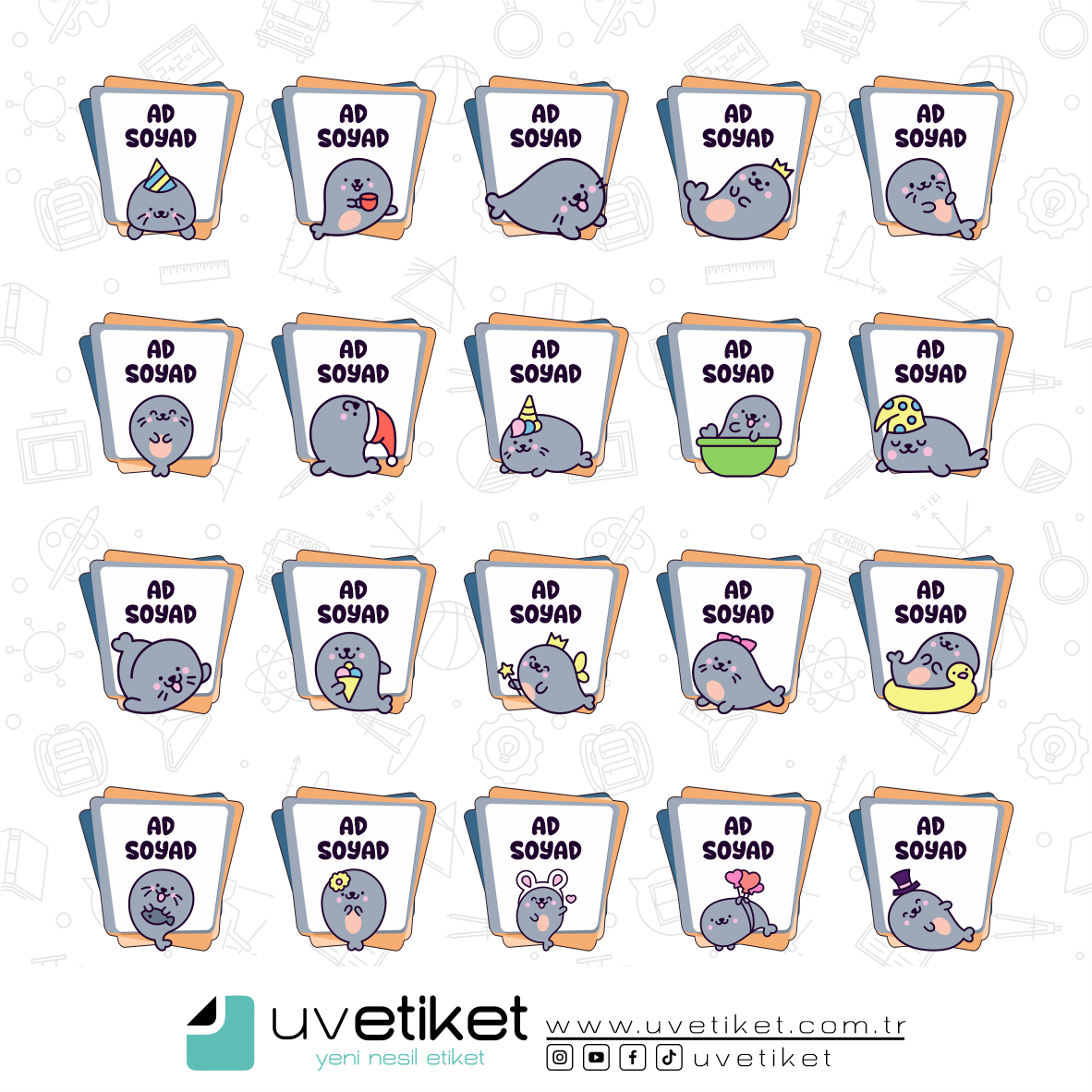 UV DTF Fok Okul Etiketleri