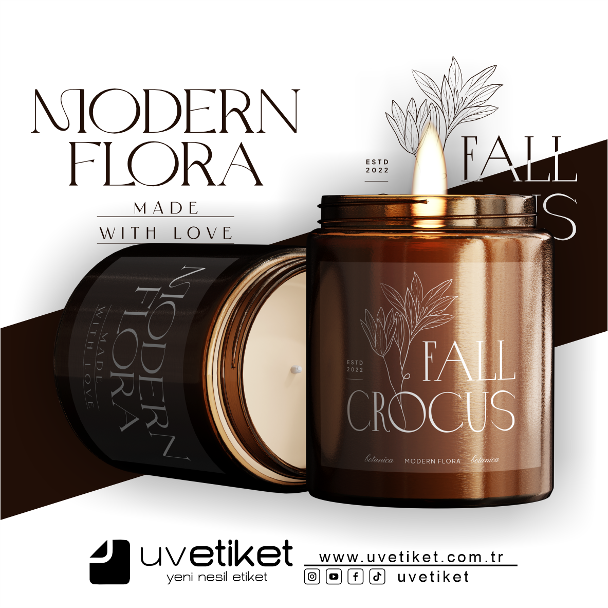 Beyaz Baskı Şeffaf Etiket