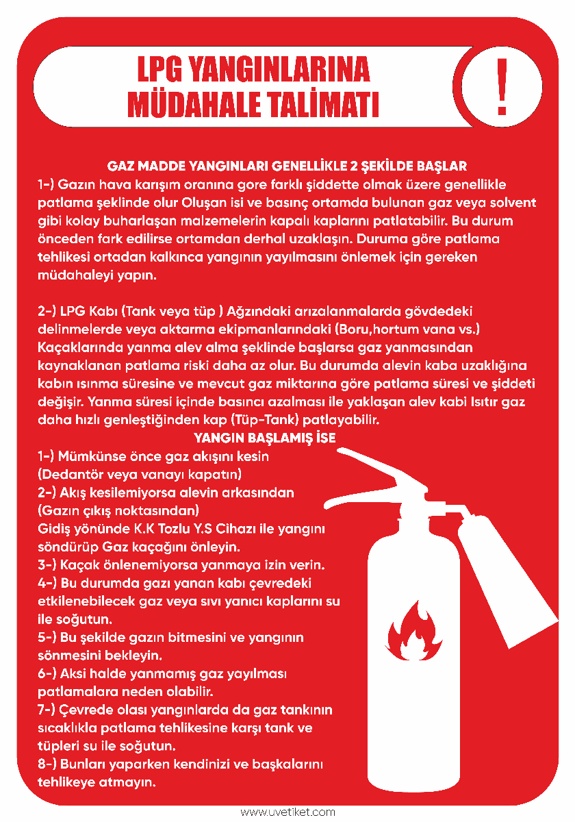 LPG Yangınlarına Müdahale Talimatı